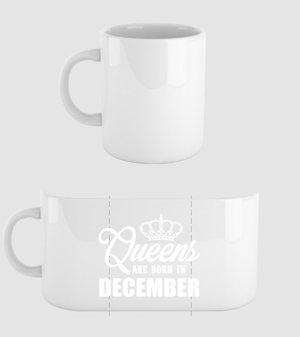 Queens are born in - December model alb pe tricou