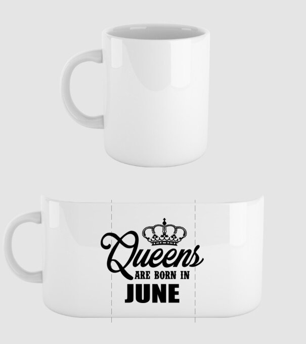 Queens are born in June model alb pe tricou