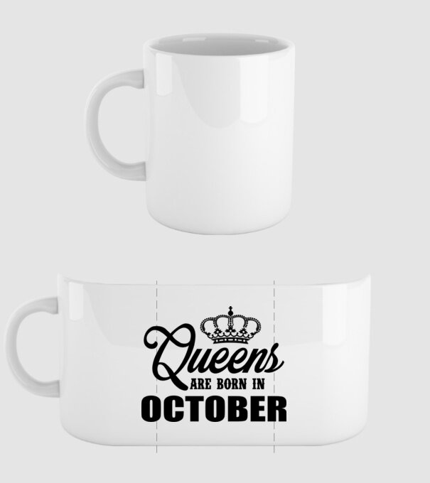 Queens are born in October model alb pe tricou