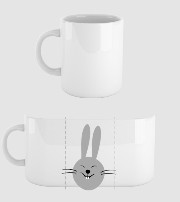 rabbit model alb pe tricou