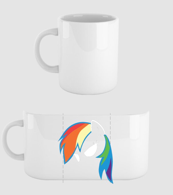Rainbow Dash model alb pe tricou