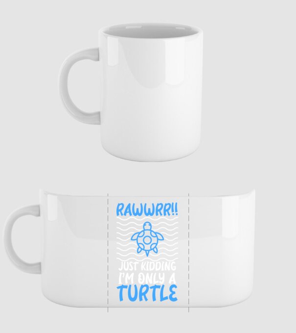 Rawwr turtle model alb pe tricou