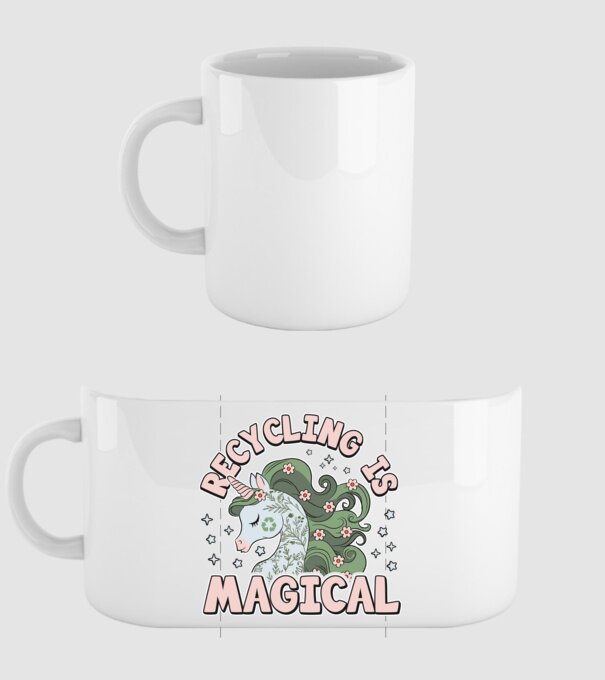Recycling is magical model alb pe tricou