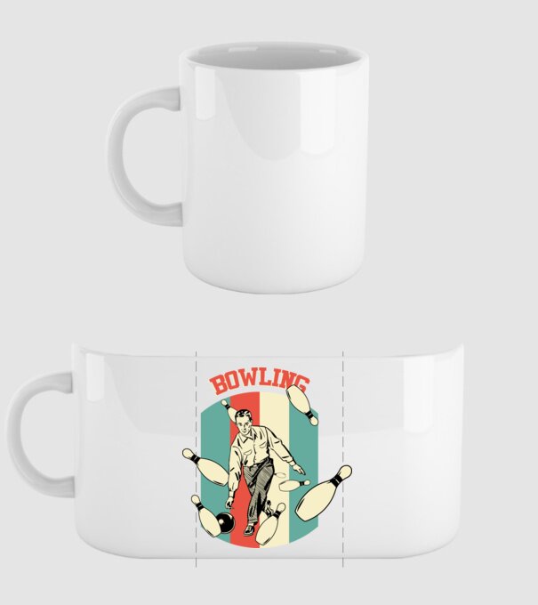 Retro Bowling model alb pe tricou