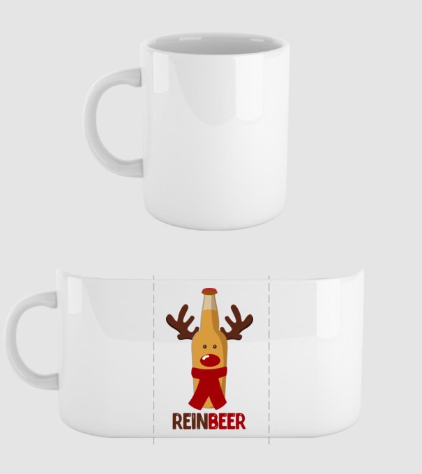 Bere REINBEER model alb pe tricou