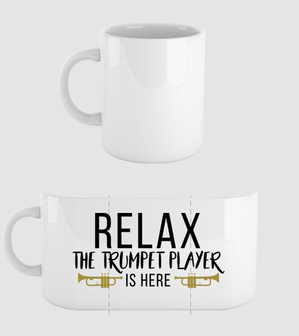 Relax the trumpet player is here model alb pe tricou
