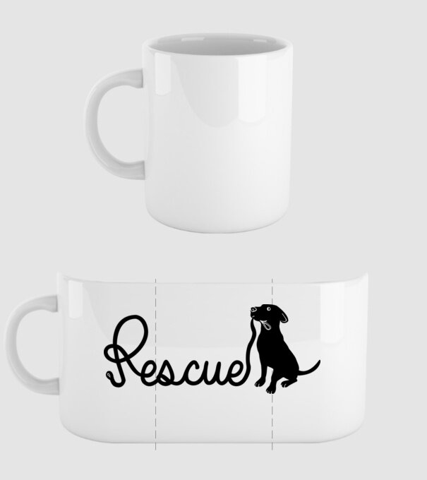 Rescue dog model alb pe tricou