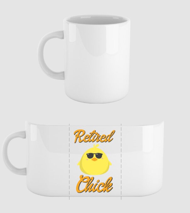 Retired chick model alb pe tricou
