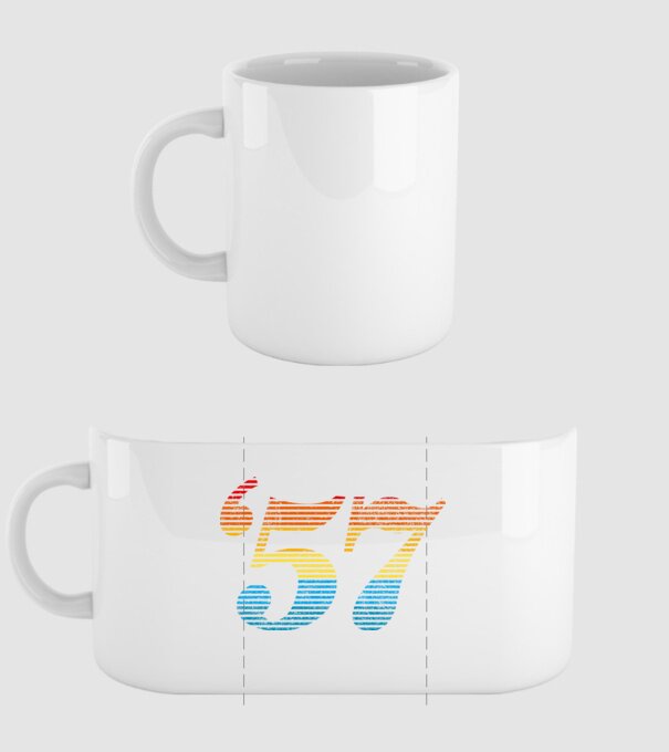 Retro Birthday 1957 model alb pe tricou