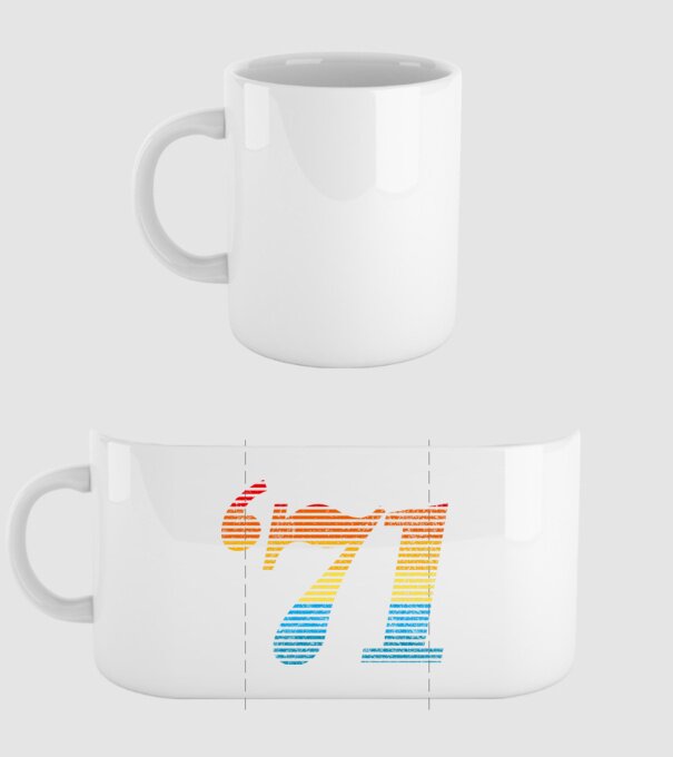 Retro Birthday 1971 model alb pe tricou