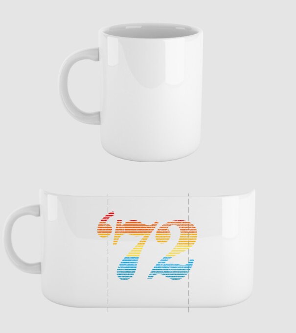 Retro Birthday 1972 model alb pe tricou