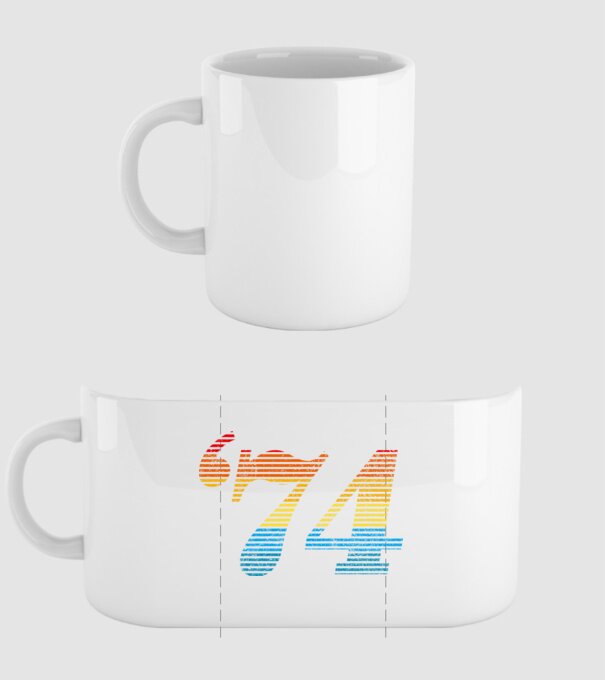 Retro Birthday 1974 model alb pe tricou