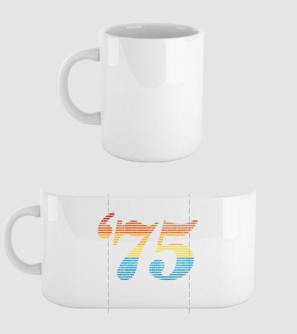 Retro Birthday 1975 model alb pe tricou