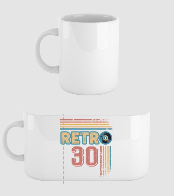 Retro 30 Birthday model alb pe tricou