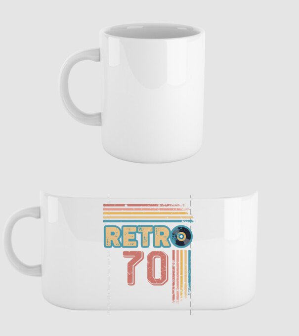 Retro 70 Birthday model alb pe tricou