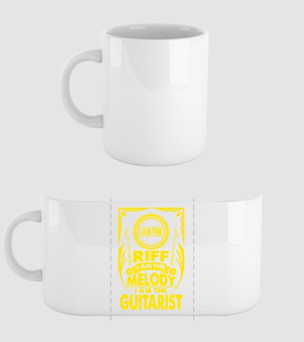 Riff Melody Guitarist model alb pe tricou