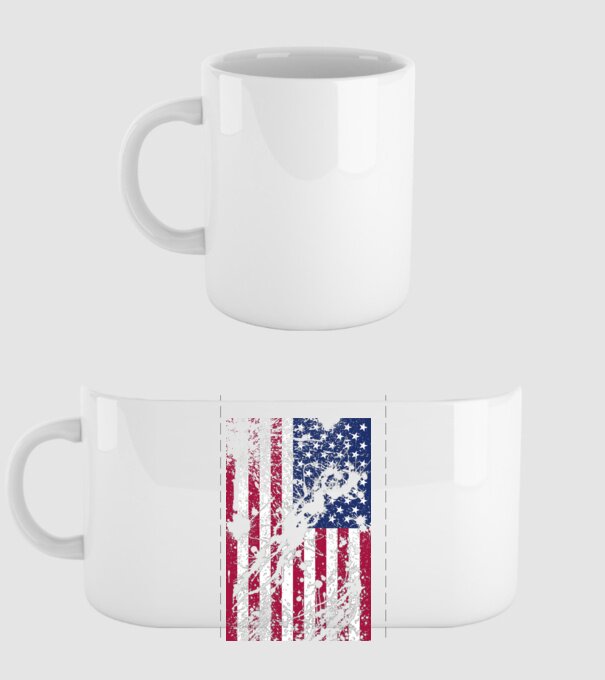 ripped flag U.S. model alb pe tricou