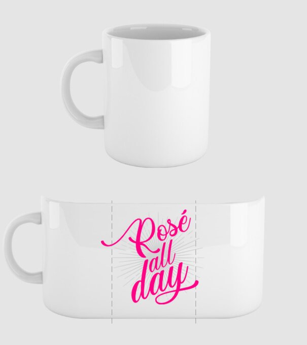 Rosé all day model alb pe tricou