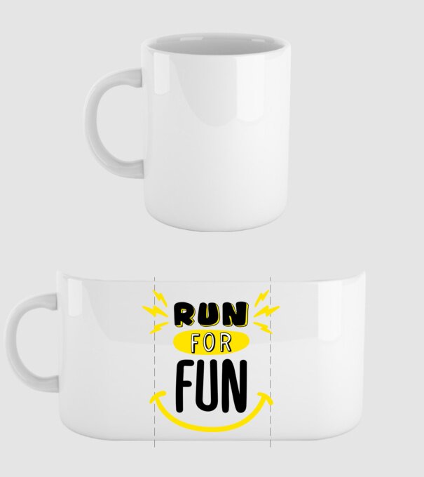 Run for fun model alb pe tricou
