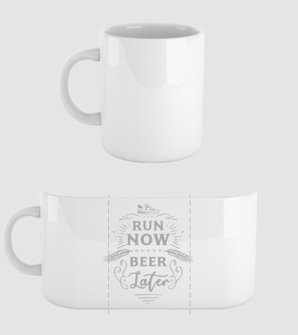 Run now beer later vintage model alb pe tricou