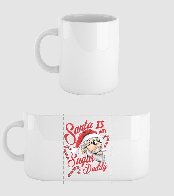 Santa is my sugar daddy model alb pe tricou