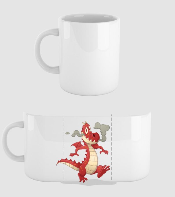 Dragon model alb pe tricou