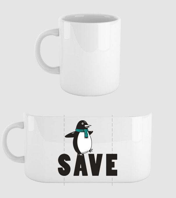 Save penguin model alb pe tricou