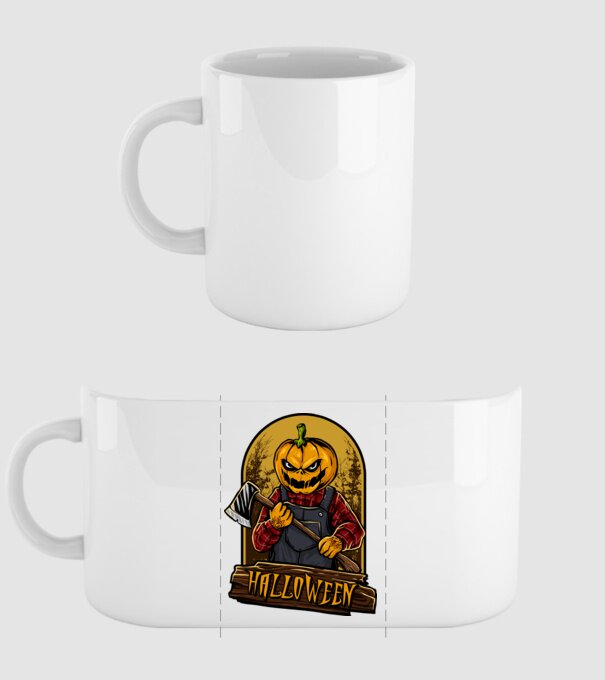 Scary halloween model alb pe tricou