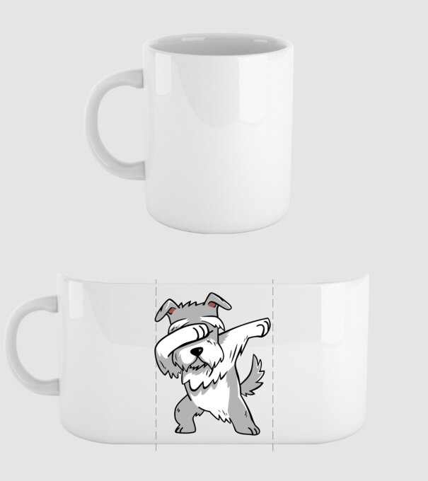 Schnauzer DAB model alb pe tricou