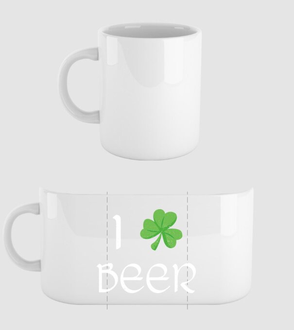 Shamrock beer model alb pe tricou