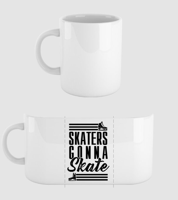 Skaters gonna skate model alb pe tricou
