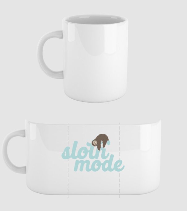 Sloth mode model alb pe tricou
