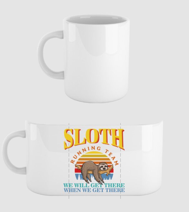 SLOTH running team model alb pe tricou