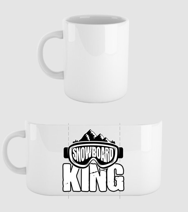 Snowboard king 01 model alb pe tricou