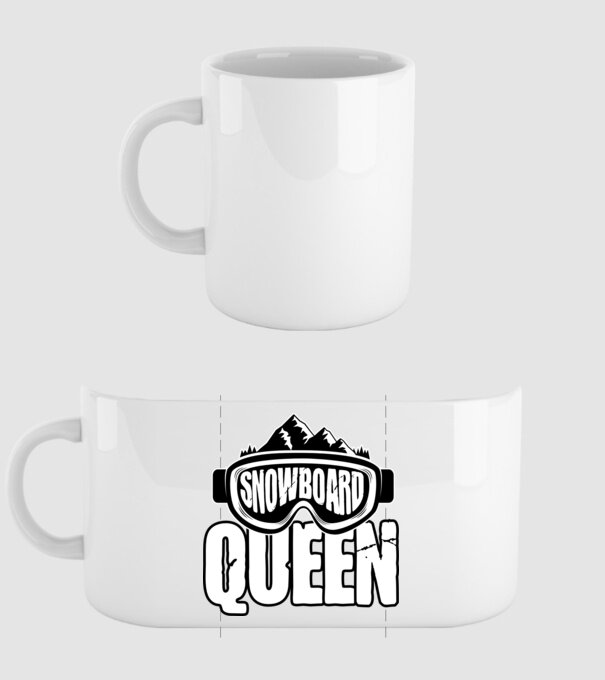 snowboard queen 01 model alb pe tricou