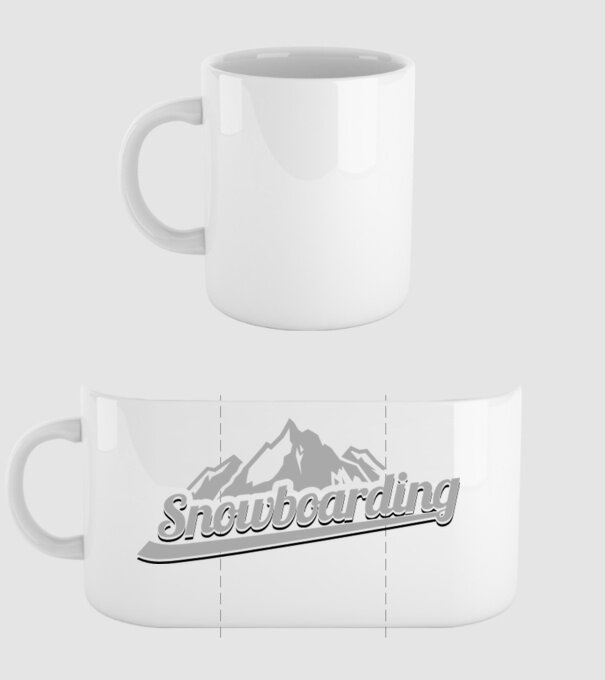 Snowboarding model alb pe tricou
