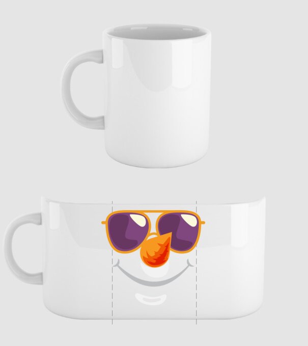 Snowman face model alb pe tricou