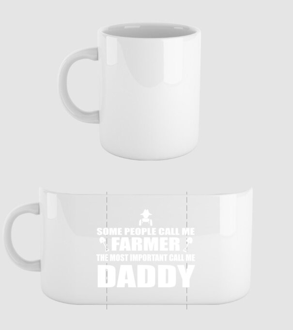 Some people call me farmer pentru Tata model alb pe tricou