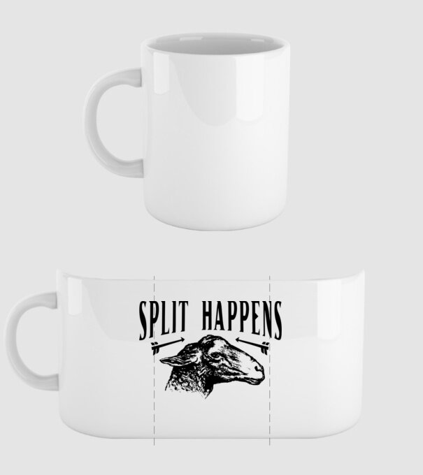 Split happens model alb pe tricou