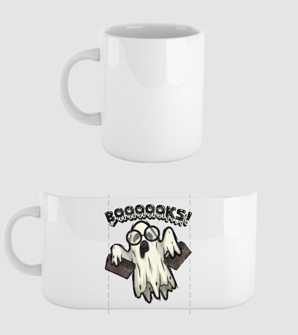 Spooky booookworm model alb pe tricou