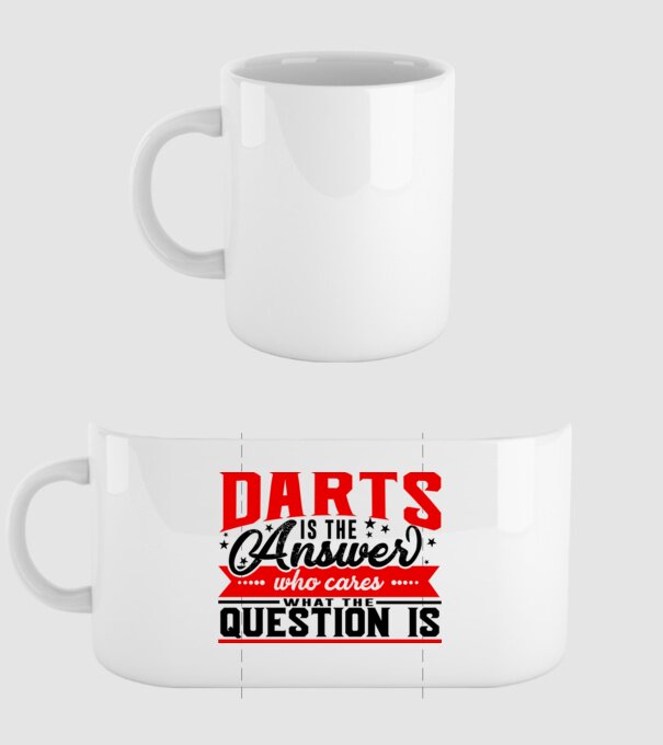 Sport is the answer DARTS model alb pe tricou