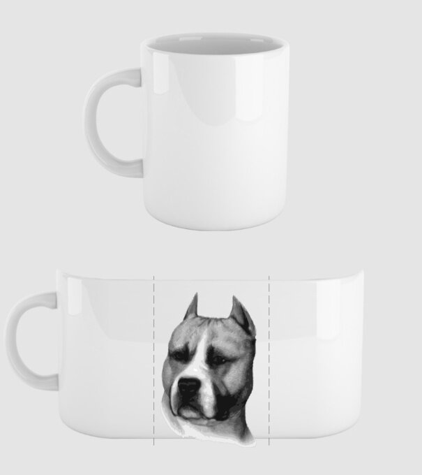 Staffordshire Terrier model alb pe tricou