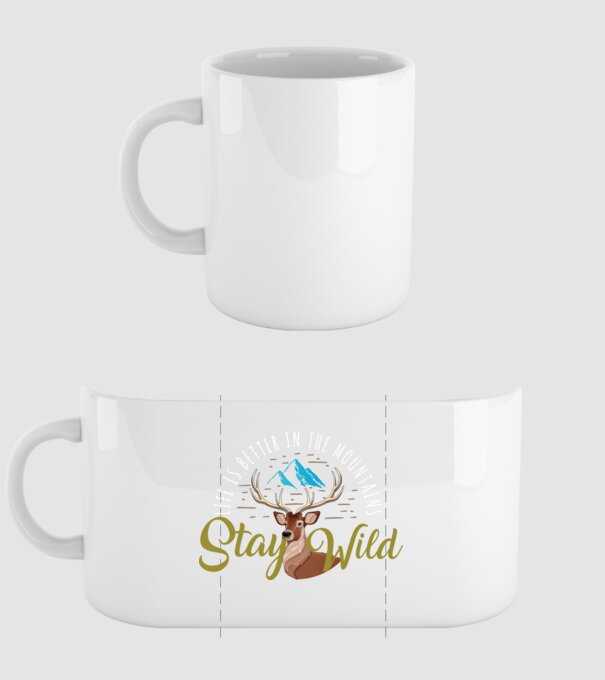 Stay wild model alb pe tricou