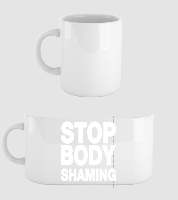 Stop body shaming helvetica model alb pe tricou
