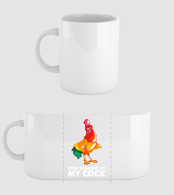 Stop staring at my cock model alb pe tricou