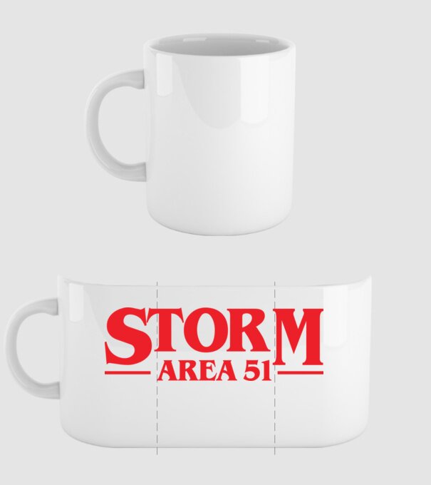 storm area 51 stranger model alb pe tricou
