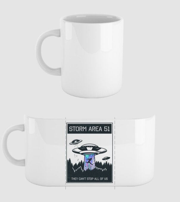 'Storm area 51 - They can''t stop all of us dark' model alb pe tricou