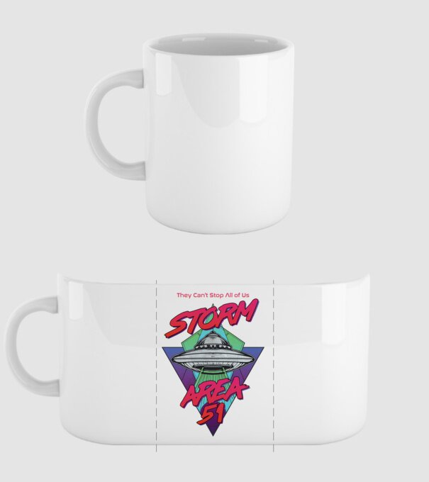 storm area 51 ufo model alb pe tricou