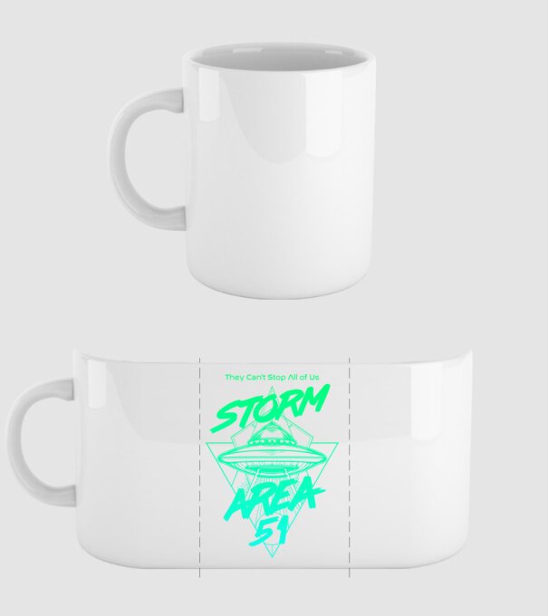 Storm area 51 ufo green model alb pe tricou