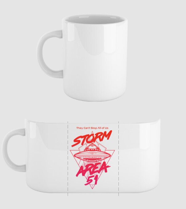 storm area 51 ufo orange model alb pe tricou